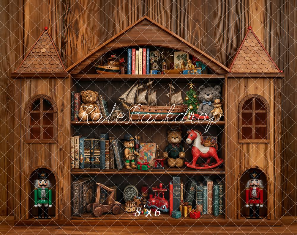 Kate Kinder Bücherregal Spielzeug Holz Fleece Hintergrund Entworfen von Emetselch - Kate Backdrop.de