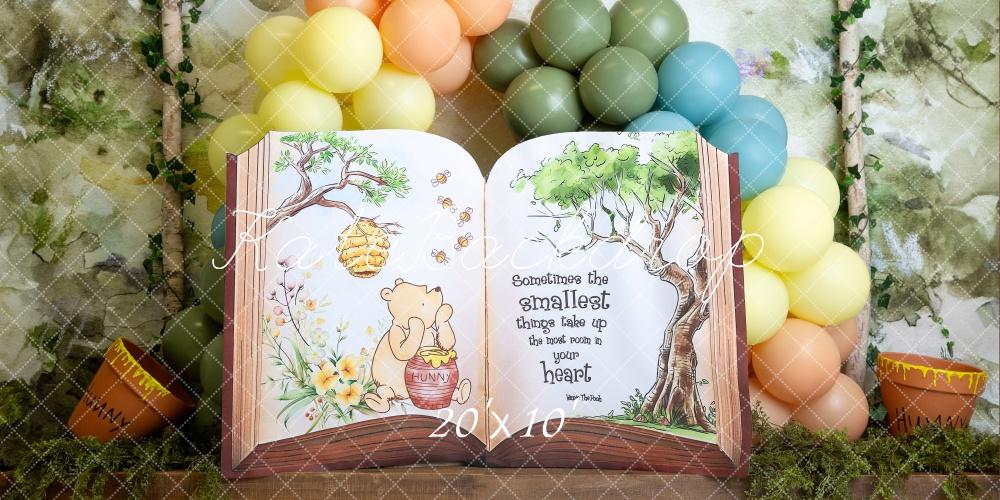 Kate Märchen Honigtopf Buch Ballonbogen Hintergrund Entworfen von Megan Leigh - Kate Backdrop.de