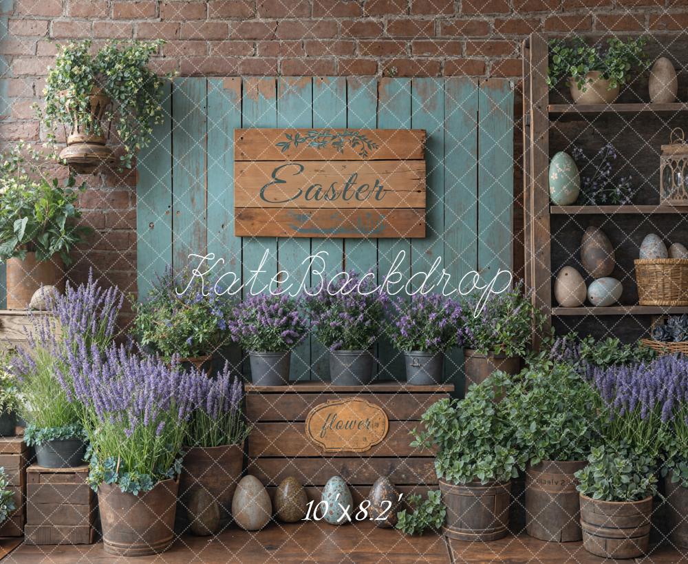 Kate Ostern Blumen Holz Rustikal Hintergrund Entworfen von Emetselch - Kate Backdrop.de