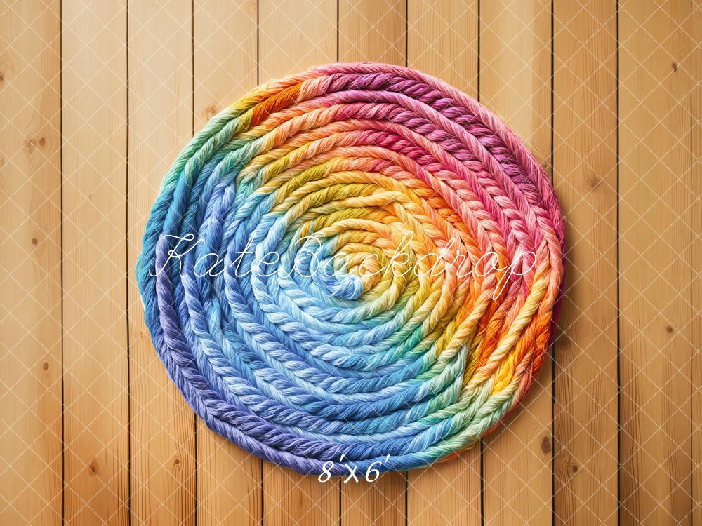 Kate Regenbogen Seil Rund Holz Hintergrund Entworfen von Emetselch
