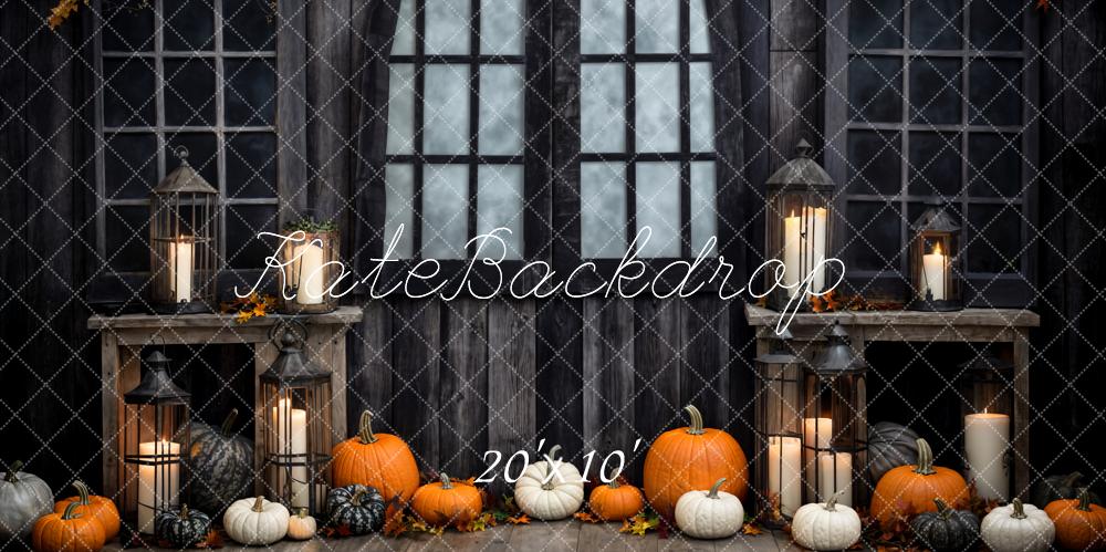 Kate Halloween Kürbisse Laternen Holz Hintergrund Entworfen von Emetselch - Kate Backdrop.de