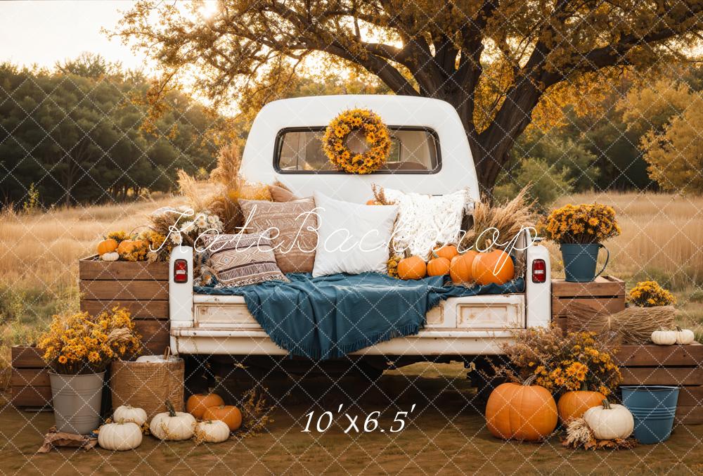 Kate Herbst Pick Up Kürbisse Vintage Fleece Hintergrund Entworfen von Emetselch - Kate Backdrop.de