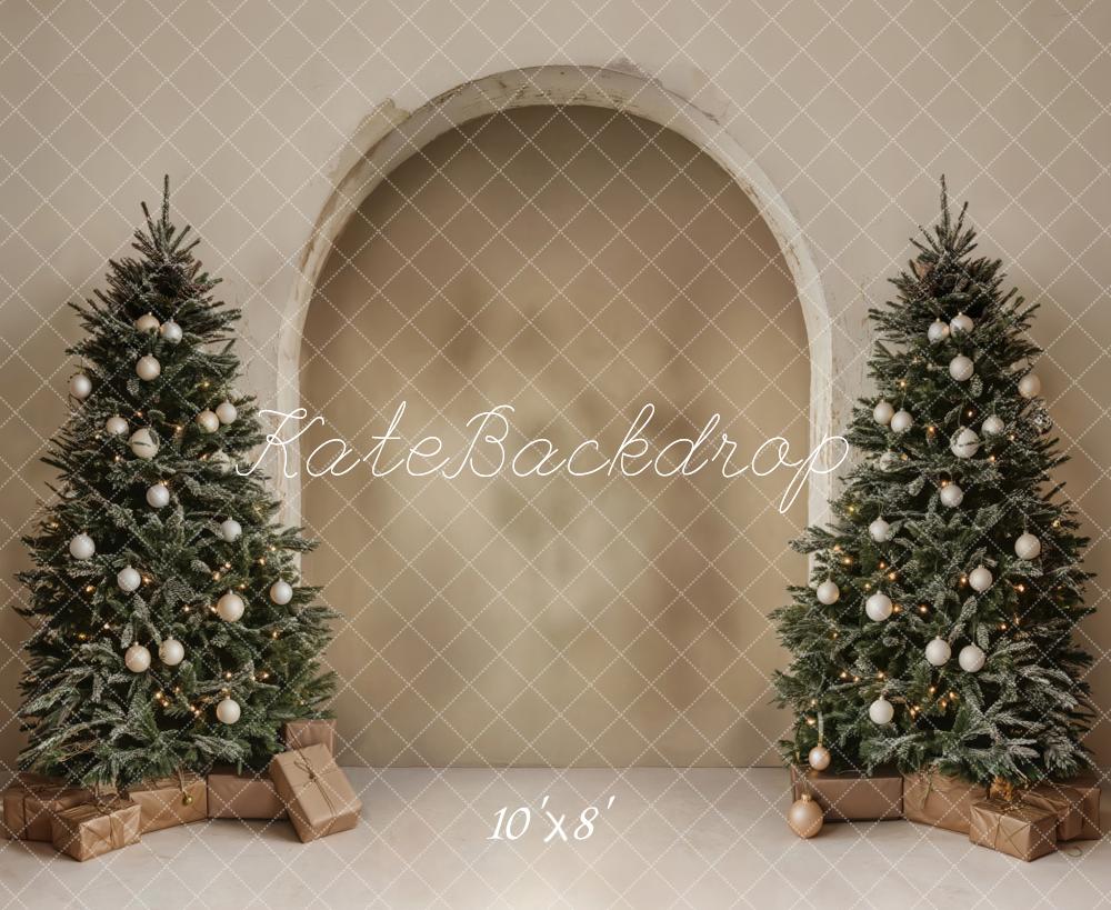 Kate Weihnachten Tannenbaum Geschenke Neutral Fleece Hintergrund Entworfen von Emetselch - Kate Backdrop.de