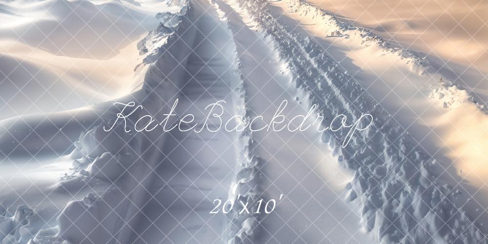 Kate Winter Schneeweg Sonnenaufgang Hintergrund Entworfen von Emetselch - Kate Backdrop.de