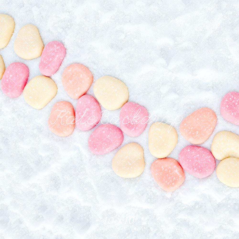 Kate Ostern Bunte Bonbons Weiß Hintergrund Entworfen von Patty Roberts