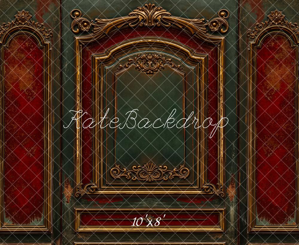 Kate Vintage Ornamente Wand Rot Fleece Hintergrund Entworfen von Emetselch - Kate Backdrop.de