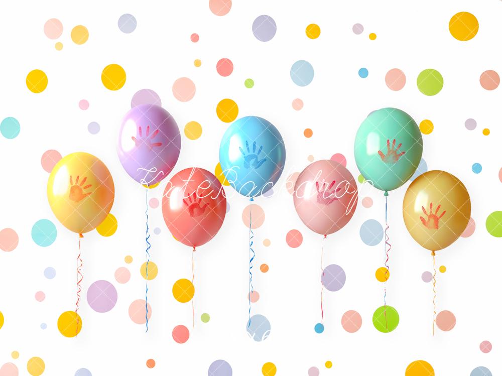 Kate Kinder Luftballons Bunt Hintergrund Entworfen von Emetselch - Kate Backdrop.de