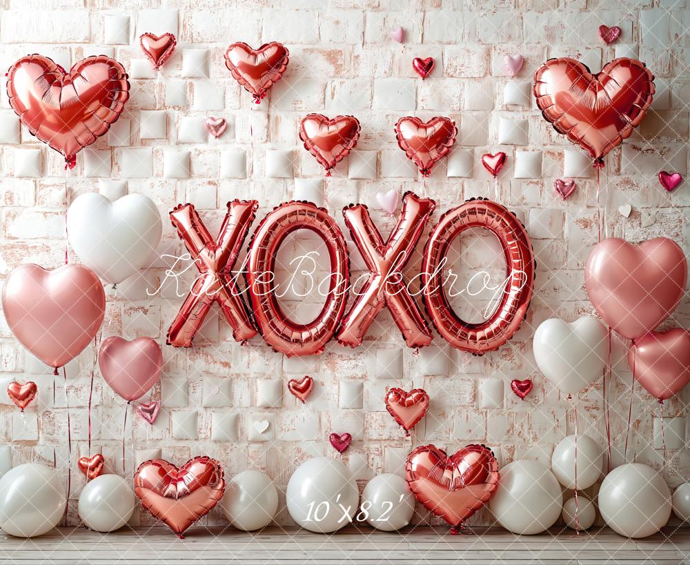 Kate Valentinstag Herz Ballons Roségold Hintergrund Entworfen von Emetselch