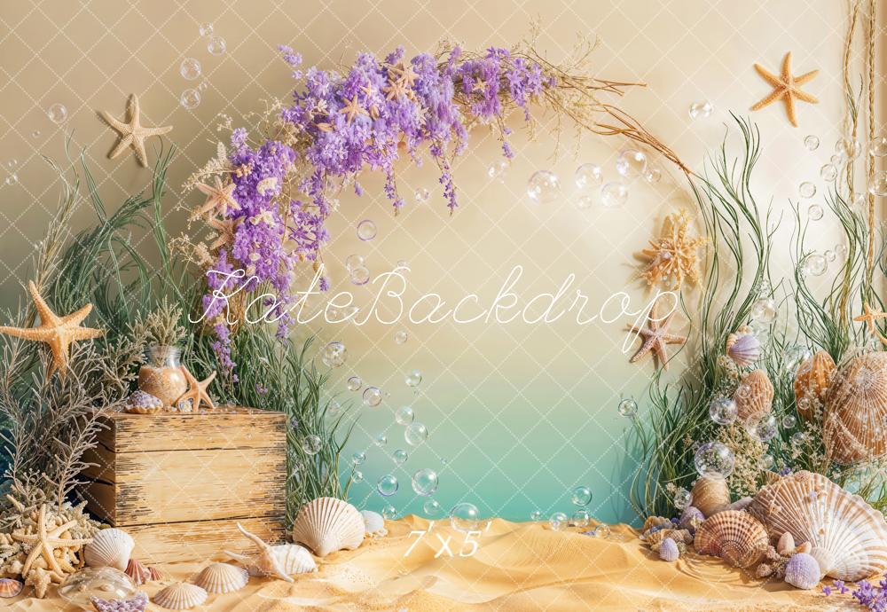 Kate Flower Arch Muscheln Seestern Pastell Hintergrund Entworfen von Emetselch - Kate Backdrop.de