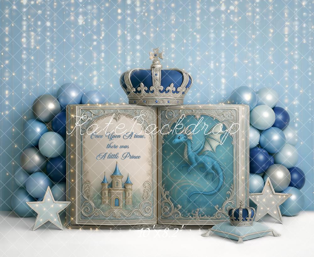 Kate Neugeborenes Märchenbuch Drache Blau Hintergrund Entworfen von Ashley Paul - Kate Backdrop.de