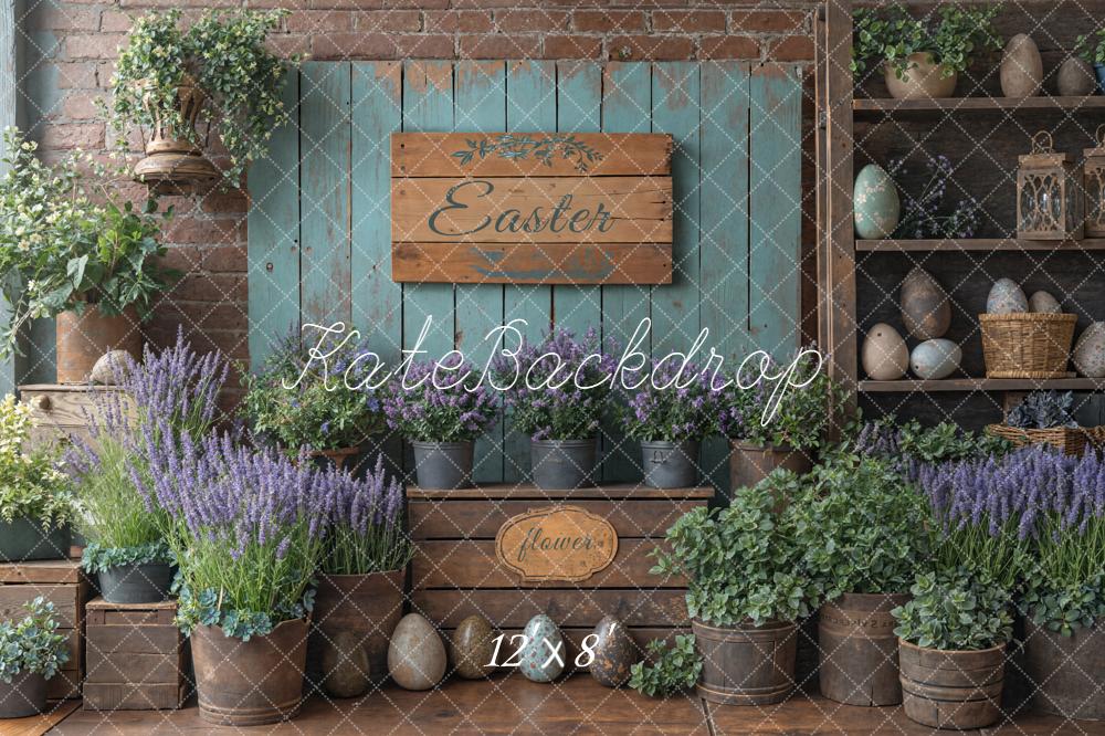 Kate Ostern Blumen Holz Rustikal Hintergrund Entworfen von Emetselch - Kate Backdrop.de