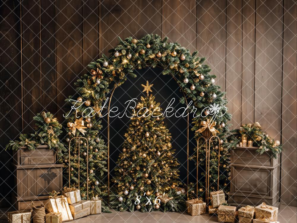 Kate Weihnachten Baum Goldene Geschenke Hintergrund Entworfen von Emetselch