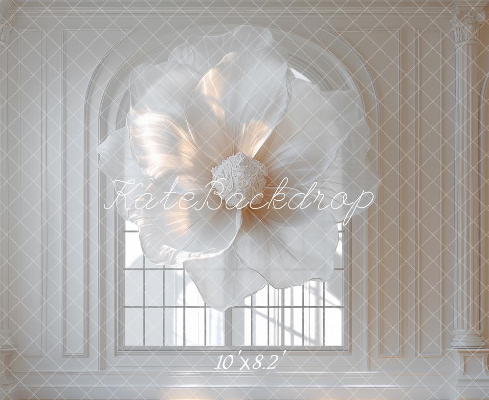 Kate Blume Fenster Klassisch Weiß Hintergrund Entworfen von Mini MakeBelieve - Kate Backdrop.de