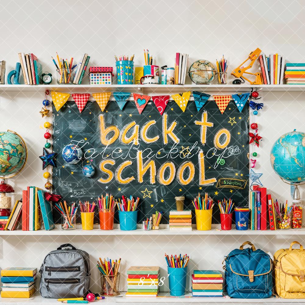 Kate Zurück Zur Schule Schultafel Bunt Hintergrund Entworfen von Emetselch - Kate Backdrop.de