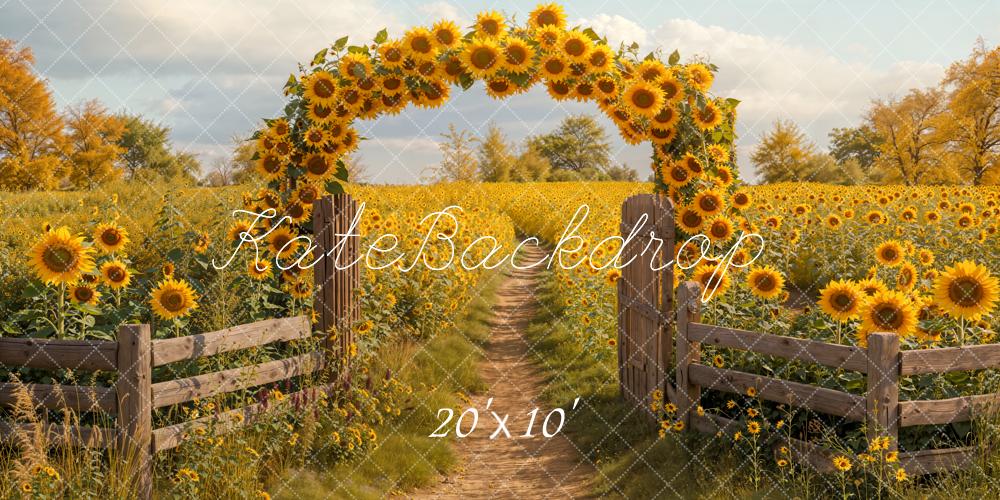 Kate Sommer Sonnenblumen Bogen Feld Hintergrund Entworfen von Emetselch