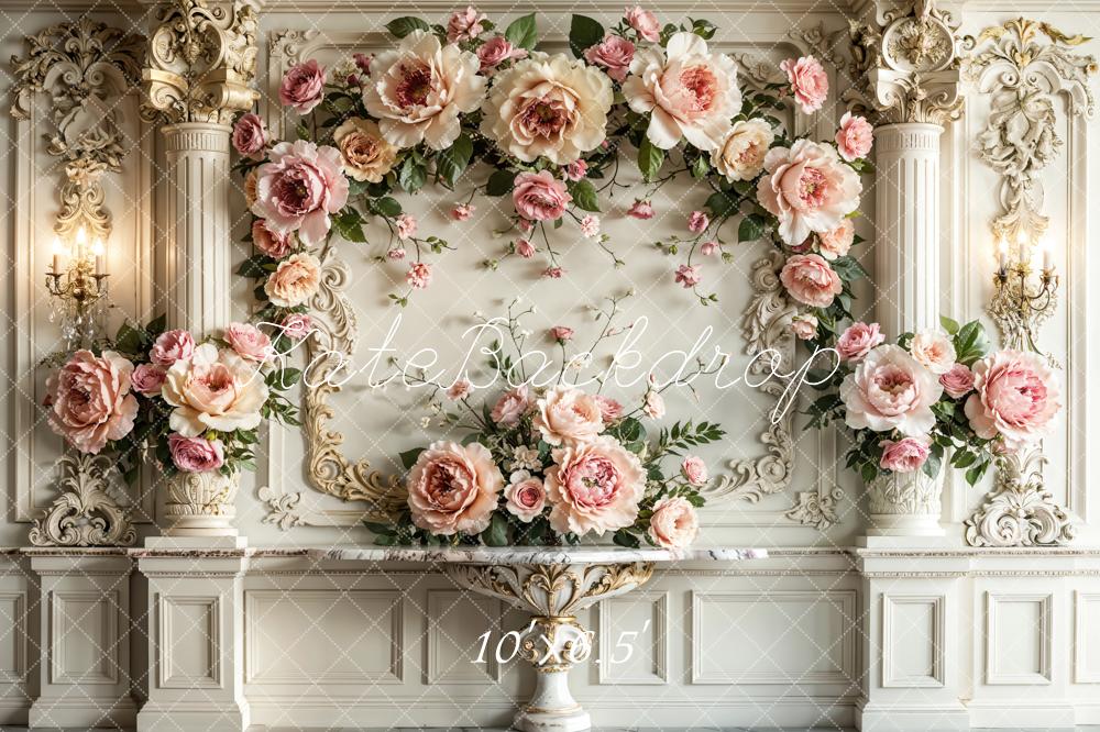 Kate Hochzeit Große Blumen Barock Hintergrund Entworfen von Emetselch - Kate Backdrop.de