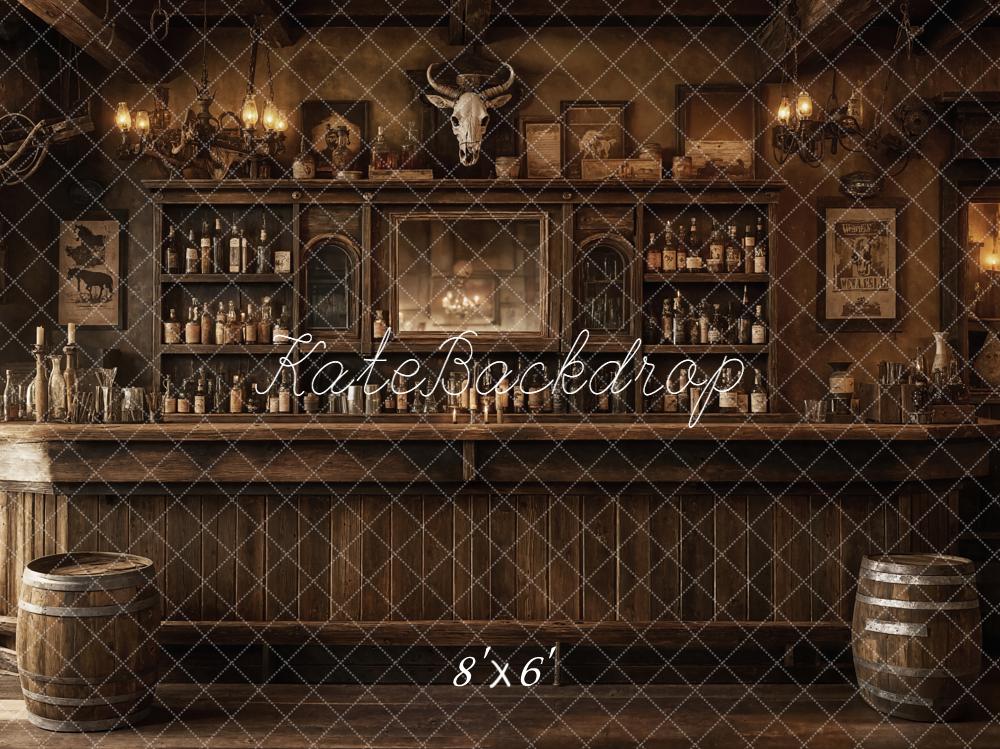 Kate Western Saloon Bar Holz Vintage Fleece Hintergrund Entworfen von Emetselch