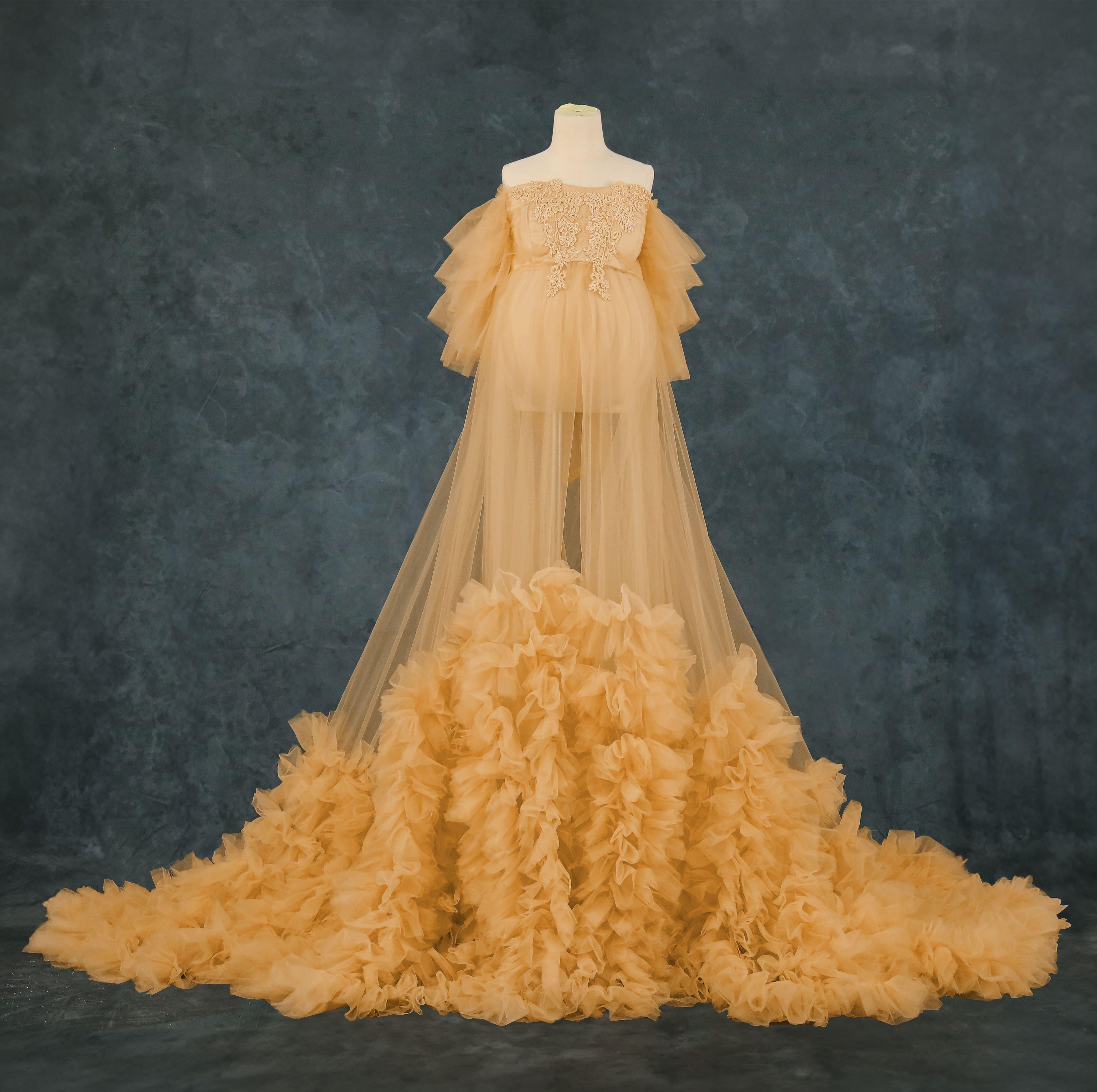Kate Mesh Ein-Schulter-Fotokleid Schwangerschaftsporträt-Kleid - Kate Backdrop.de