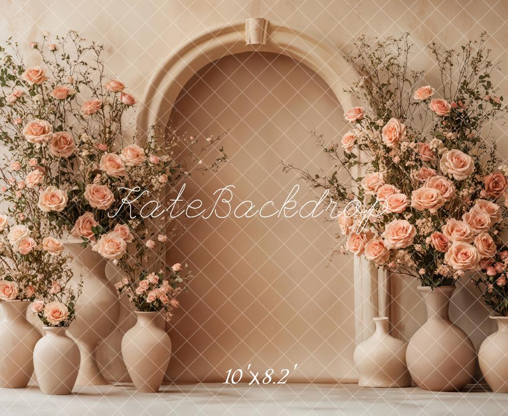Kate Blumen Vasen Bogen Beige Hintergrund Entworfen von Emetselch