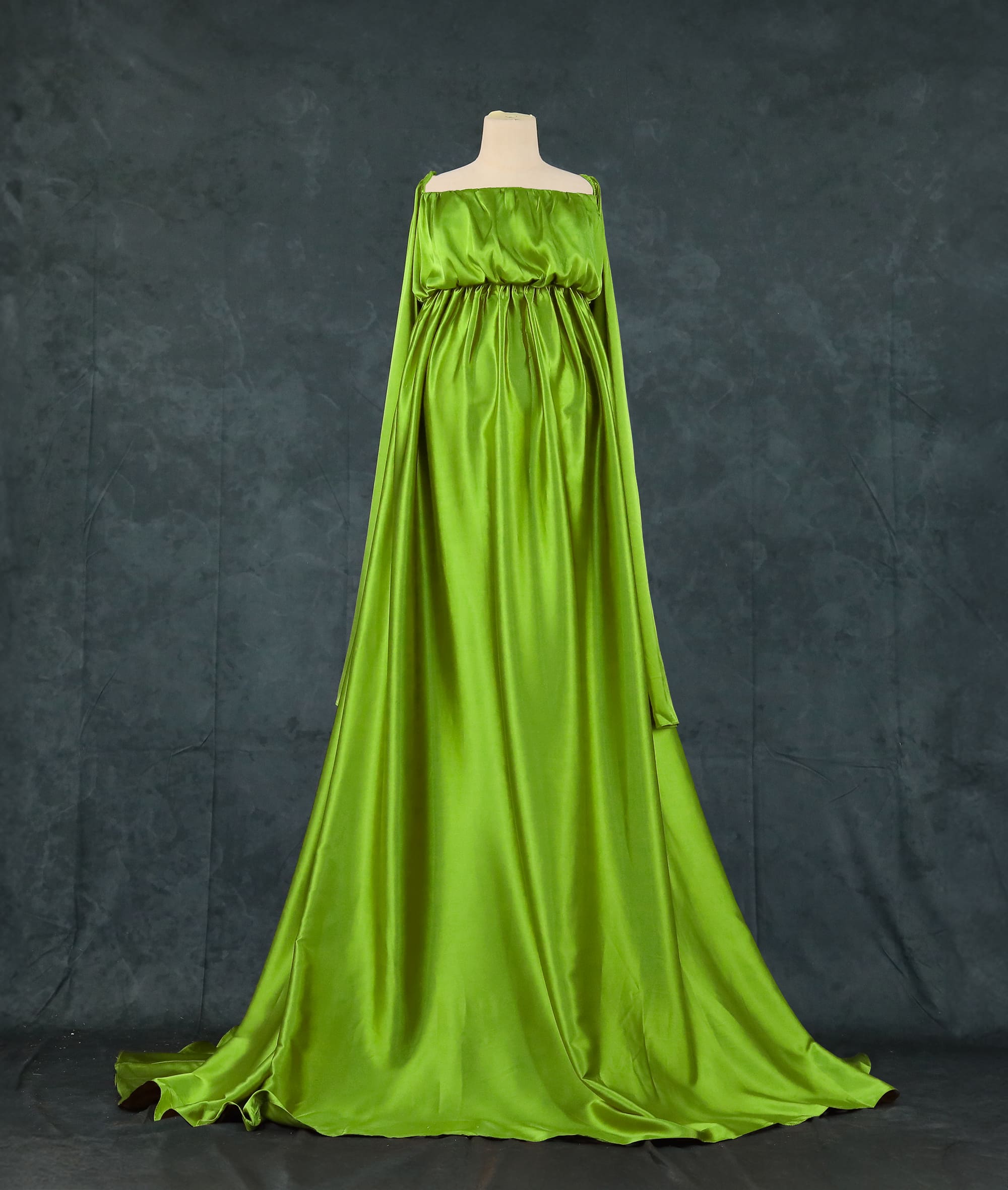 Kate Simulierte Seide Eine Schulter Schleppendes Mutterschafts-Fotoshooting Kleid - Kate Backdrop.de