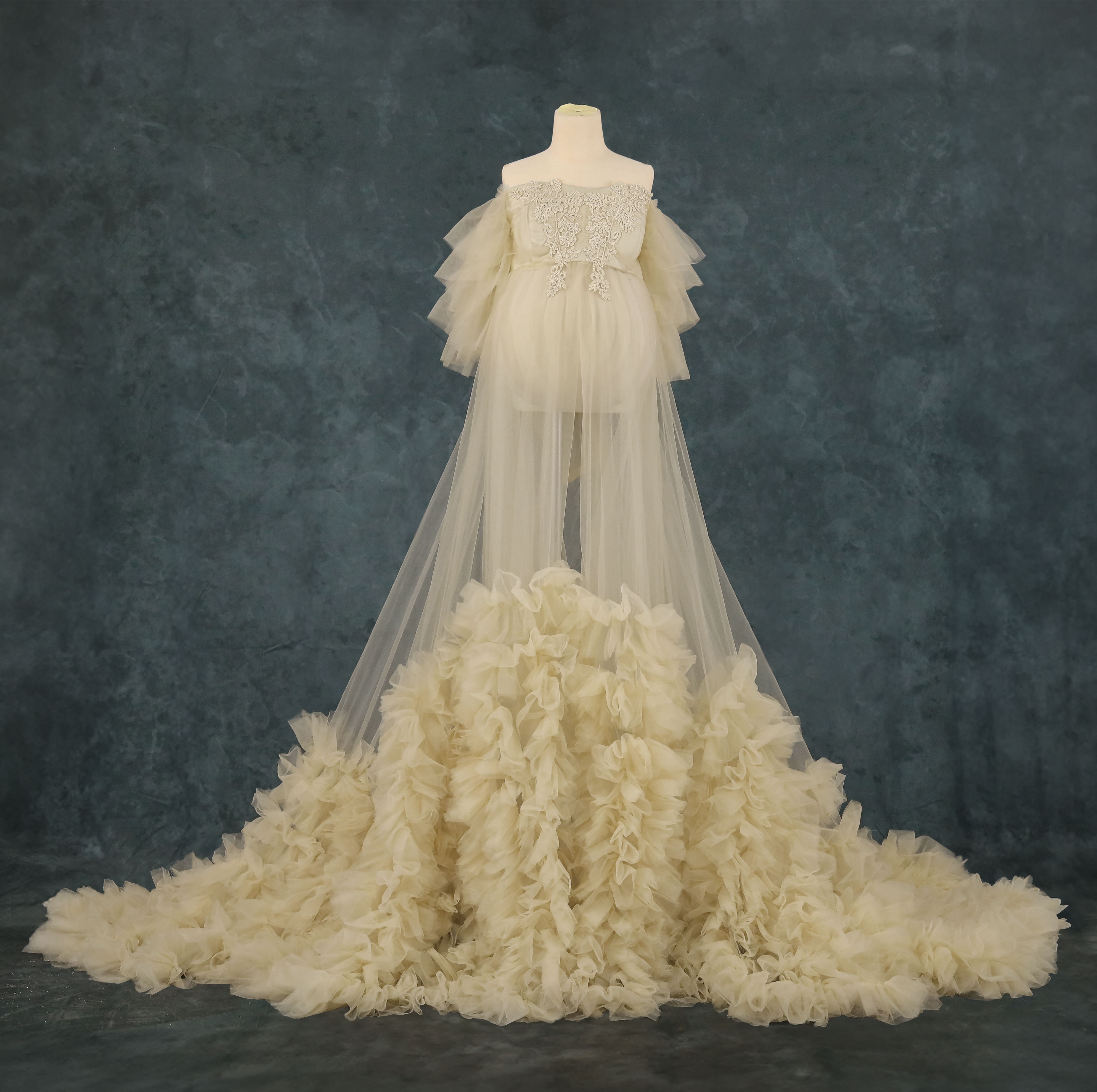 Kate Mesh Ein-Schulter-Fotokleid Schwangerschaftsporträt-Kleid - Kate Backdrop.de