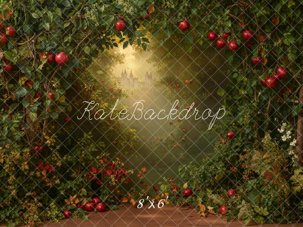 Kate Märchenwald Apfelrot Laub Sonnenstrahlen Hintergrund Entworfen von Emetselch - Kate Backdrop.de