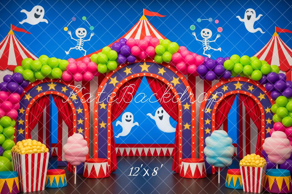 Kate Halloween Zirkus Ballons Bunt Hintergrund Entworfen von Patty Roberts