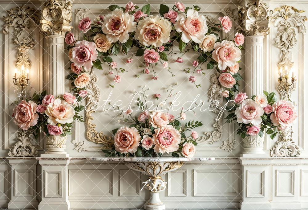 Kate Hochzeit Große Blumen Barock Hintergrund Entworfen von Emetselch - Kate Backdrop.de