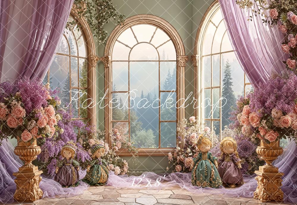 Kate Prinzessin Blumen Fenster Vintage Fleece Hintergrund Entworfen von Emetselch