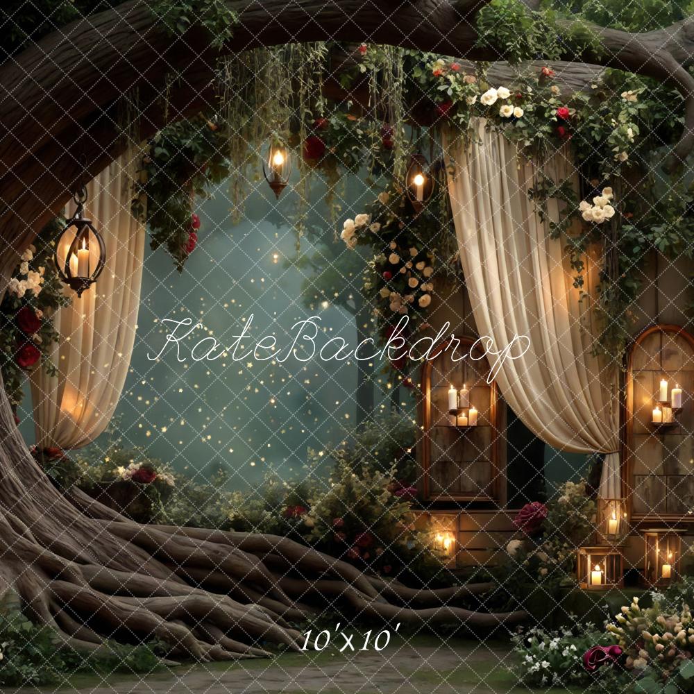 Kate Märchen Baum Lichter Blumen Hintergrund Entworfen von Mini MakeBelieve - Kate Backdrop.de