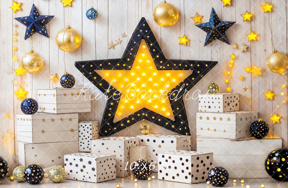 Kate Weihnachten Sterne Geschenkboxen Leuchtend Hintergrund Entworfen von Emetselch - Kate Backdrop.de