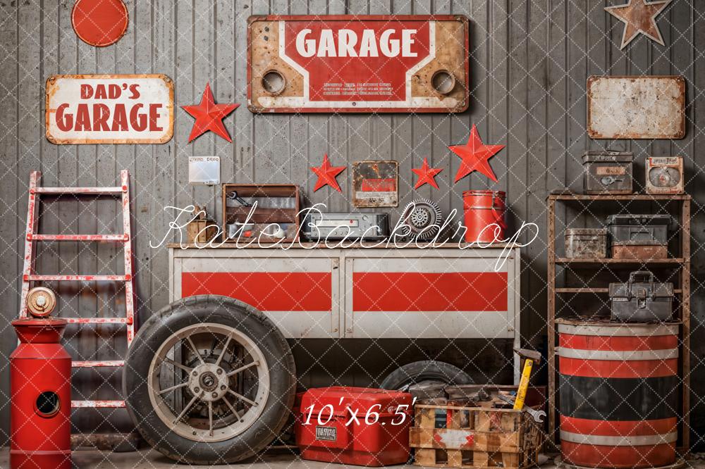 Kate Garage Werkzeug Rot Vintage Hintergrund Entworfen von Emetselch - Kate Backdrop.de