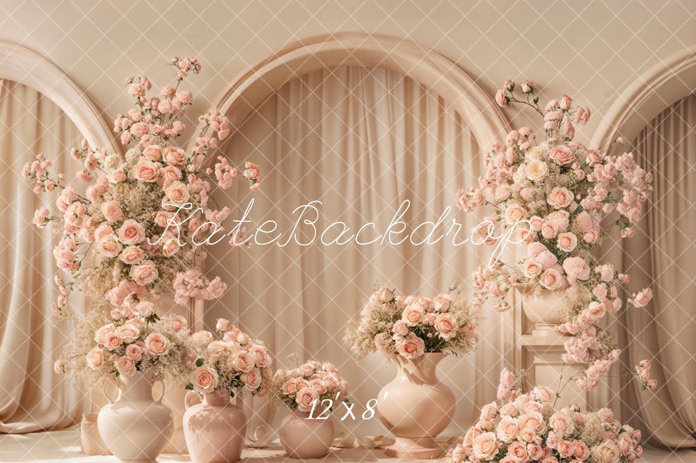 Kate Hochzeit Bögen Blumen Pastell Fleece Hintergrund Entworfen von Emetselch