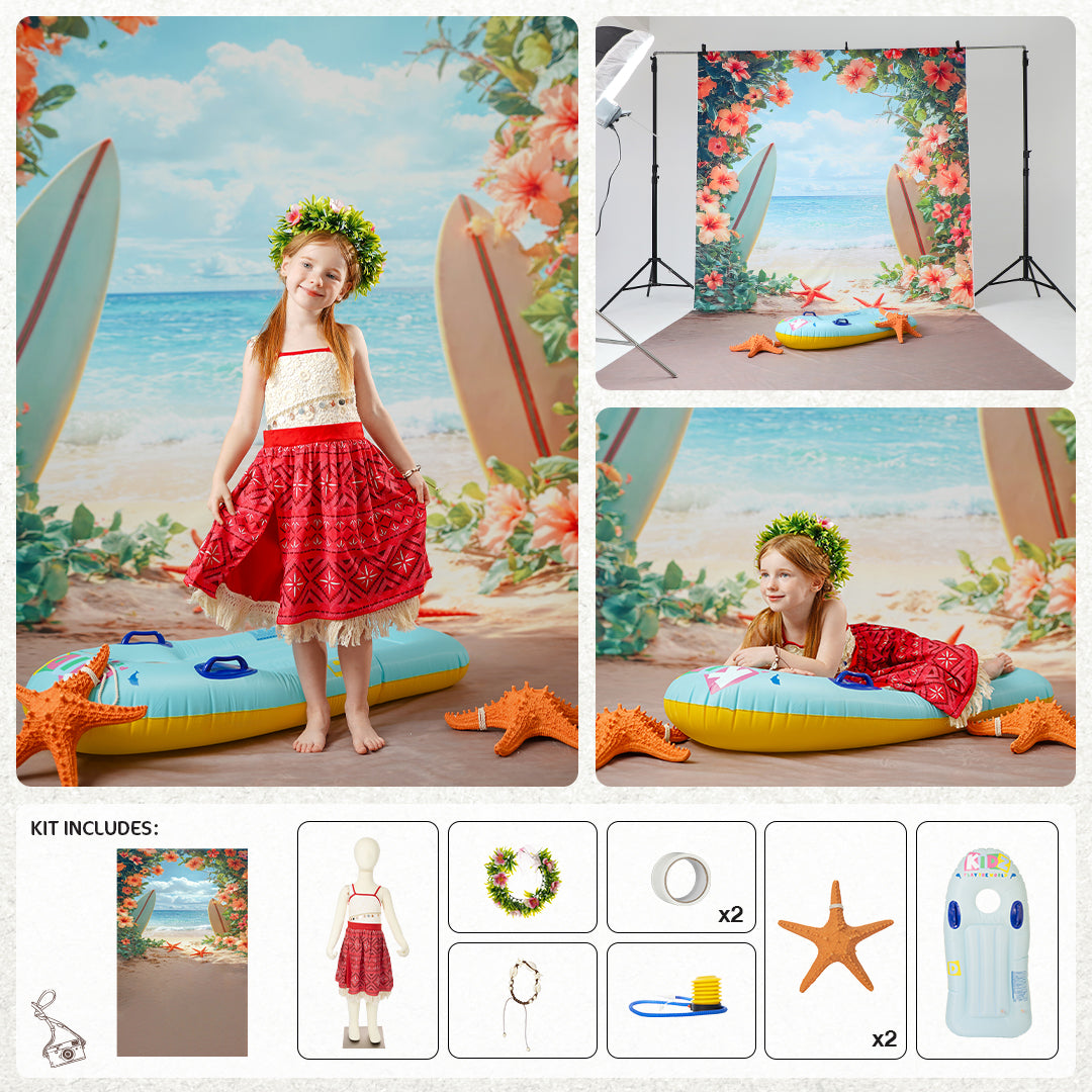 Kate Summer rot und weiß Beach Photo Kit - Kate Backdrop.de