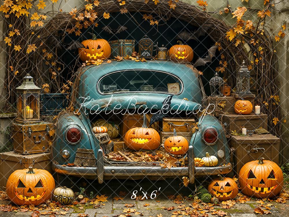 Kate Halloween Auto Kürbisse Vintage Hintergrund Entworfen von Emetselch - Kate Backdrop.de