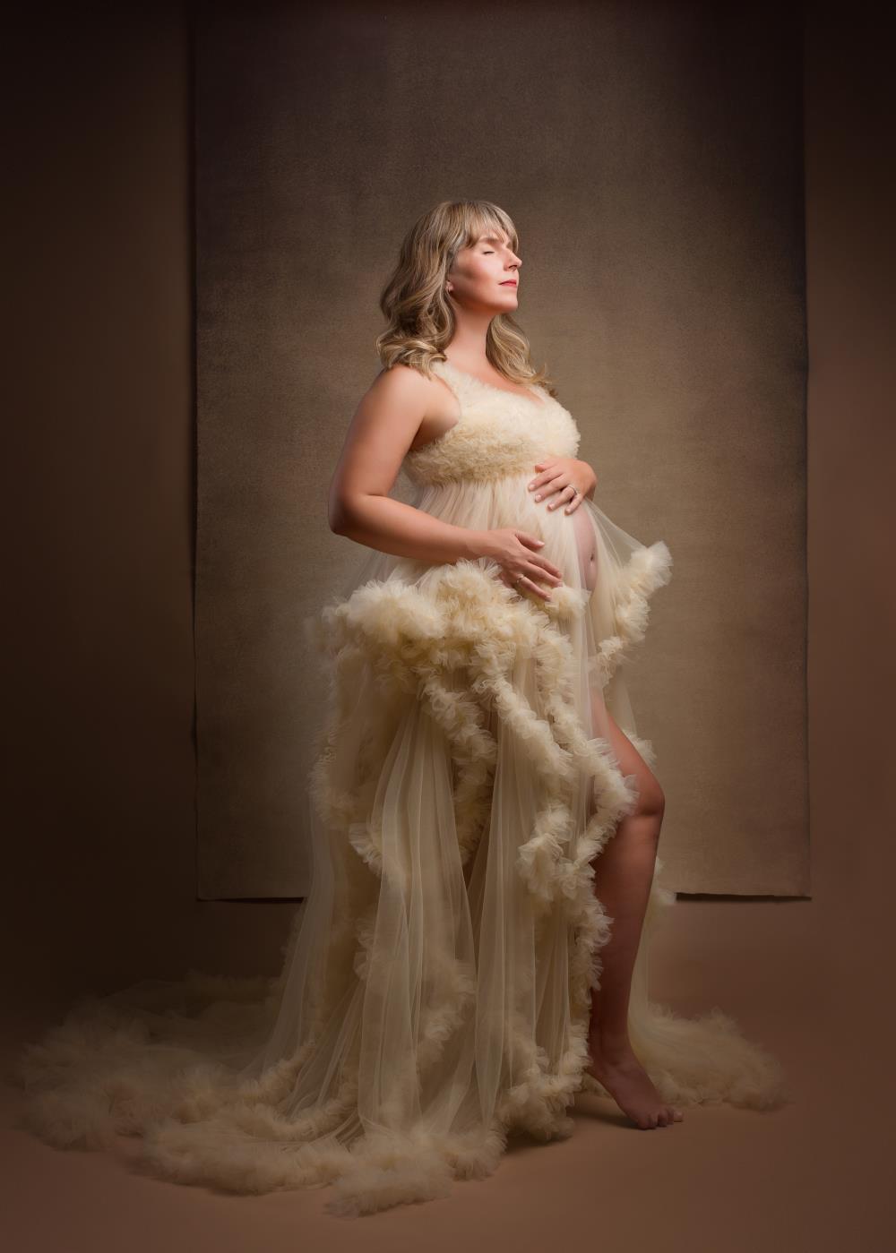 🔥50%OFF-Kate Eine Schulter Mesh Mutterschaft Fotoshoot Kleid - Kate Backdrop.de