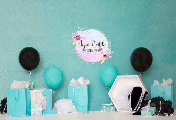 Kate Geburtstag Tiffany und Company New Teal Hintergrund für Fotografie von Aryen Mostek - Kate Backdrop.de