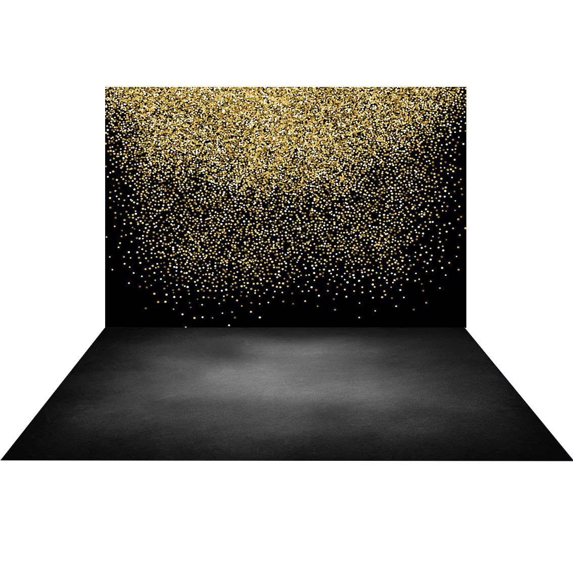 Kate Gold Bokeh schwarzer Hintergrund + Schwarze abstrakte Gummibodenmatte - Kate Backdrop.de