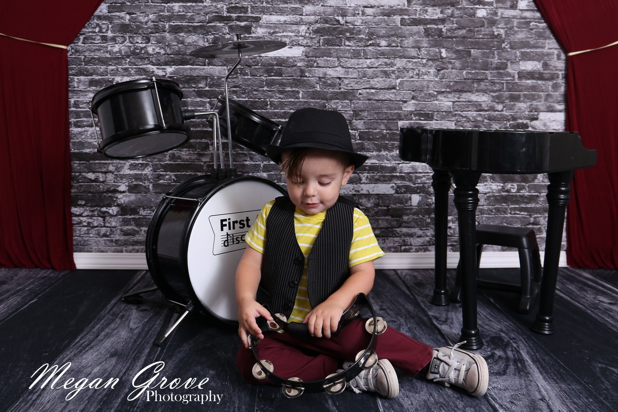 Kate Backsteinmauer Hintergrund Grau Schwarz - Kate Backdrop.de