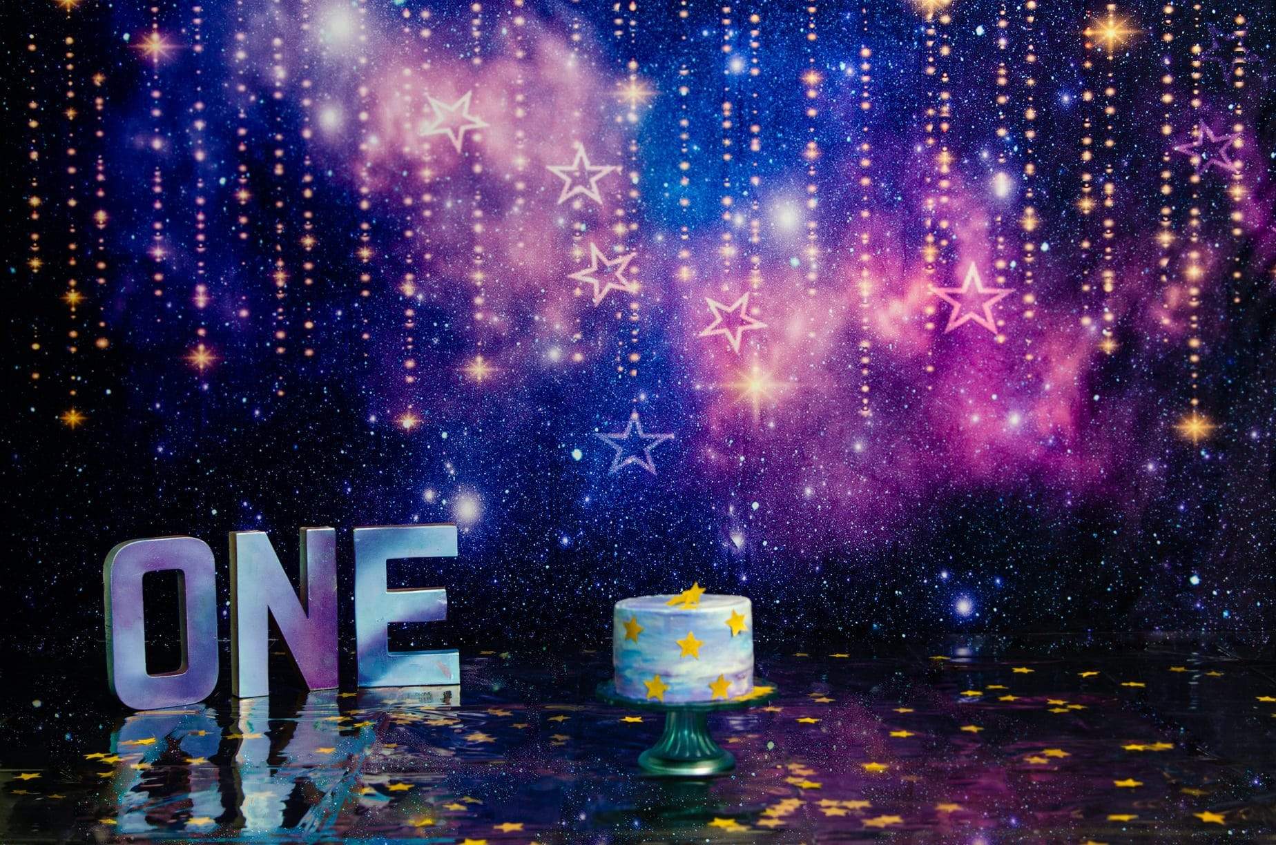 Kate Hintergrund neugeboren Sterne Nacht Wolken Baby Geburtstag - Kate Backdrop.de