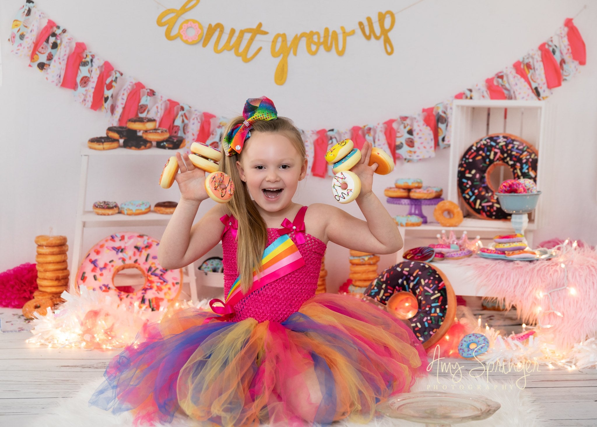 Kate Pink Donut Banner Kinder Hintergrund - Kate Backdrop.de