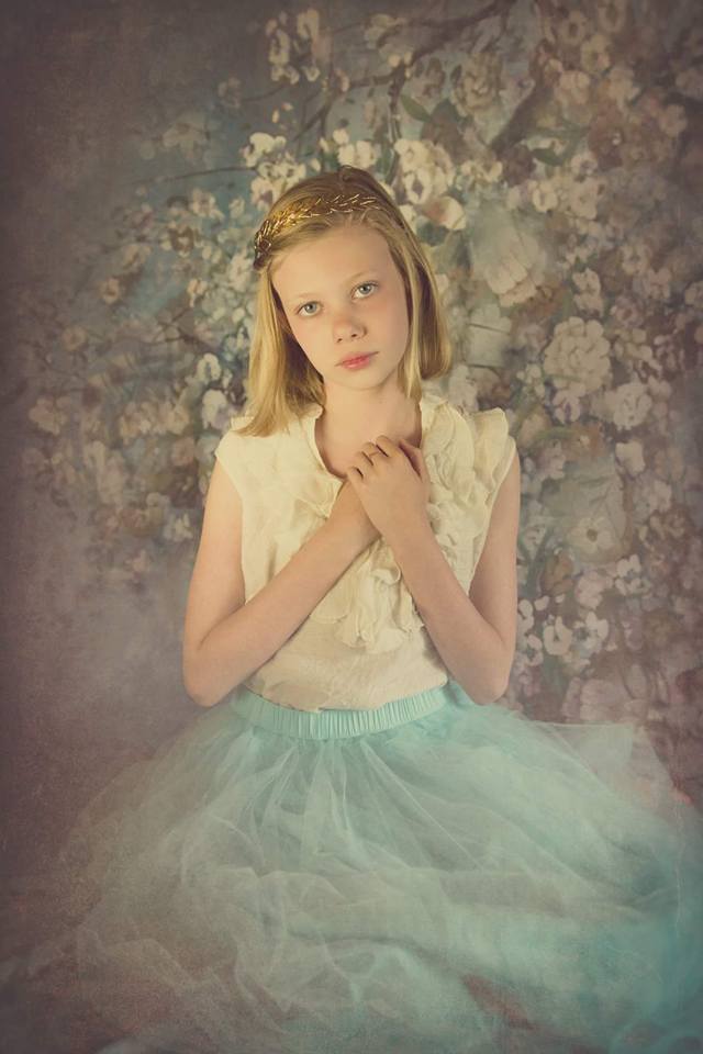 Katebackdrop:Kate Painting Like Green Spring Flowers backdrop printed Background