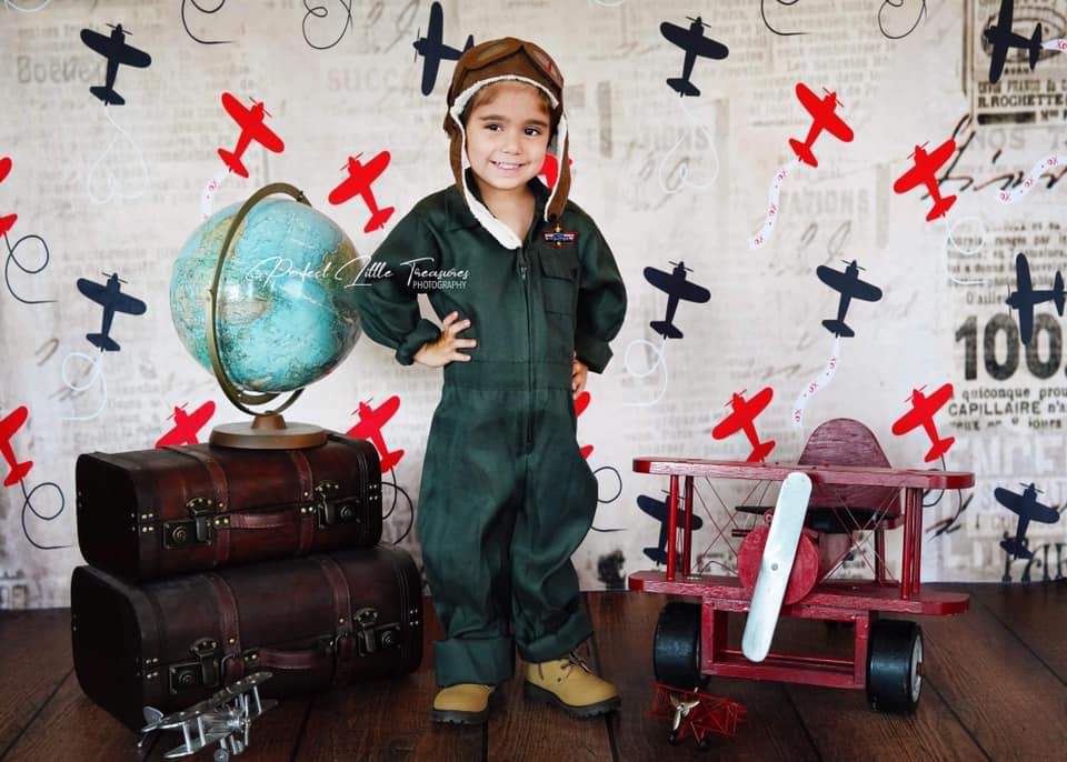 Kate Retro Planes Valentines Kulisse für Fotografie von Jerry_Sina - Kate Backdrop.de