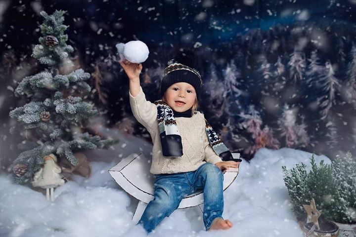 Kate Winter Dream Weihnachtsnacht Bäume Hintergrund für Fotografie von Jerry_Sina - Kate Backdrop.de