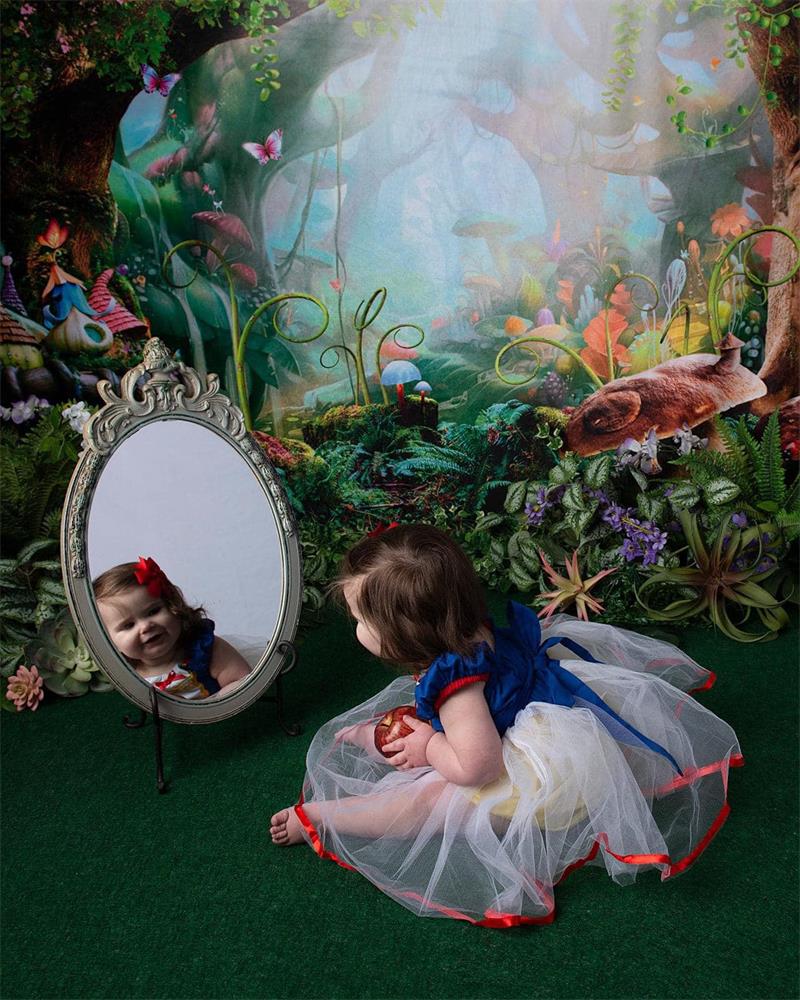 Kate Kinder Märchen bunte Wald Landschaft Geburtstag Hintergrund - Kate Backdrop.de