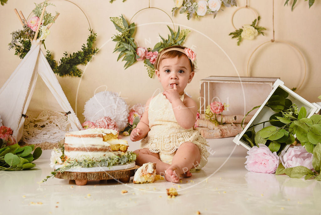Kate Boho Frühling Blumenreifen Hintergrund Entworfen von Mandy Ringe Photography - Kate Backdrop.de