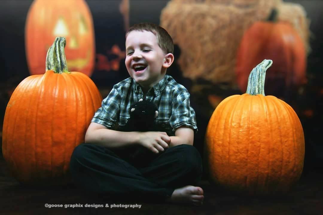 Katebackdrop:Kate Halloween Backdrops Pumpkin Straw Backdrop children Photo