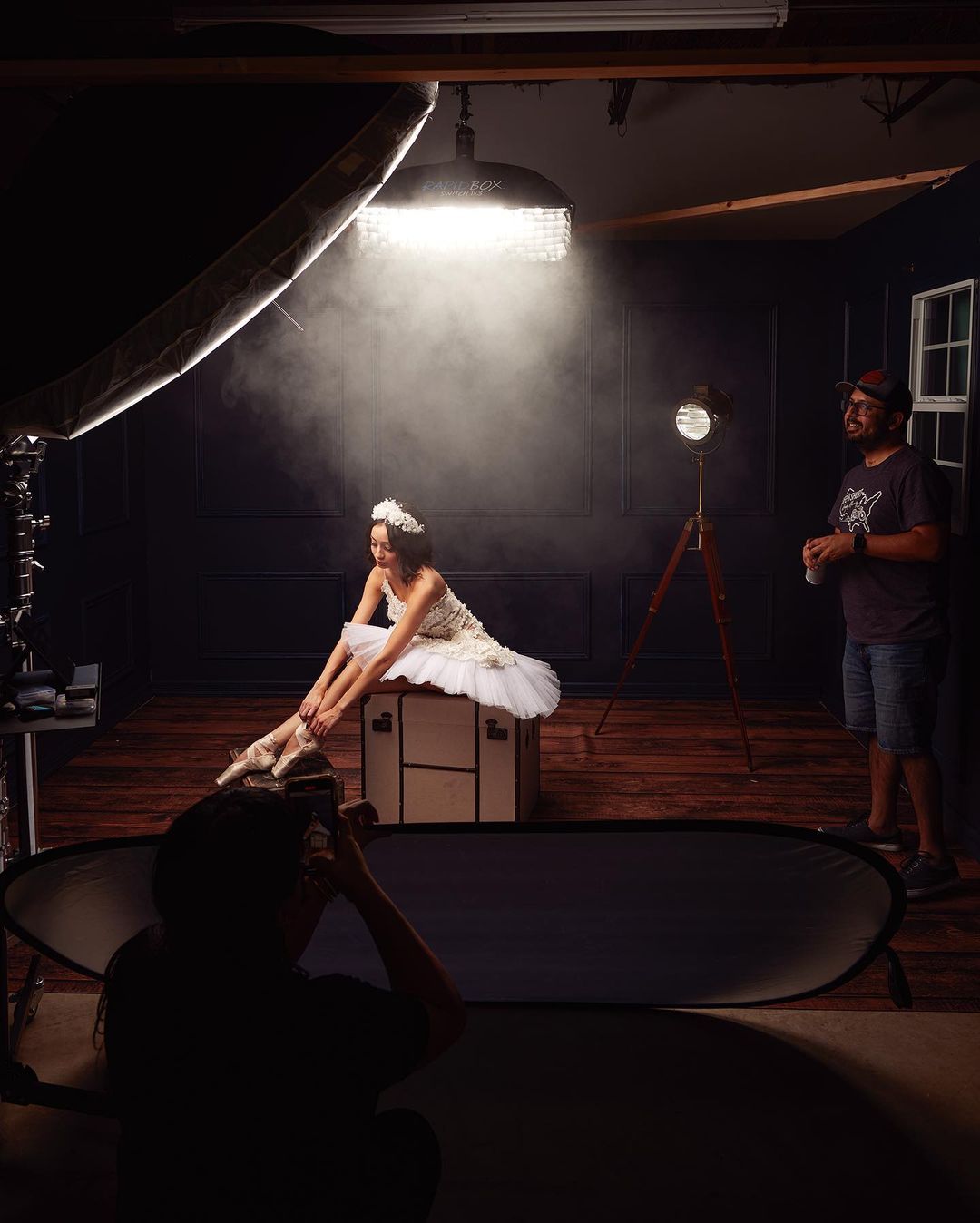 Kate Dunkle Wand mit Boden Hintergrund schwarz für Fotografie - Kate Backdrop.de