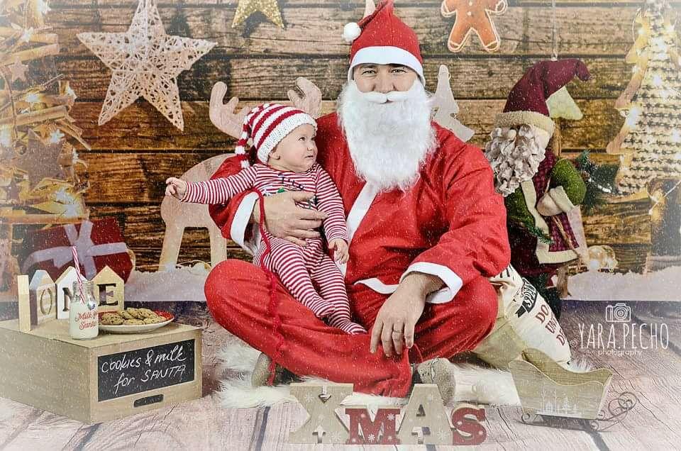 Katebackdrop:Kate Christmas Photo Backdrop Snow Wooden Wall For Chlidren Photography