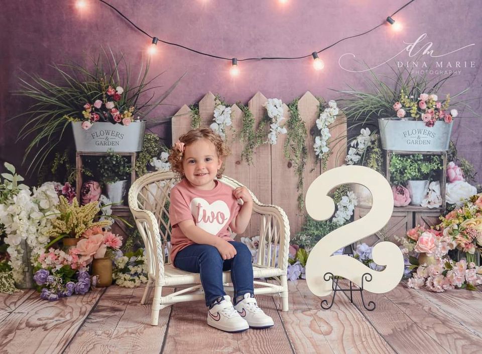 Kate Blumen Garten mit Beleuchtung Hintergrund Boho von Megan Leigh Photography - Kate Backdrop.de